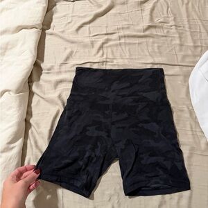 Women's Black Camo Lululemon Biker Shorts
